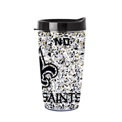 New Orleans Saints 16oz Terrazzo Dbl Wall Clear Tumbler
