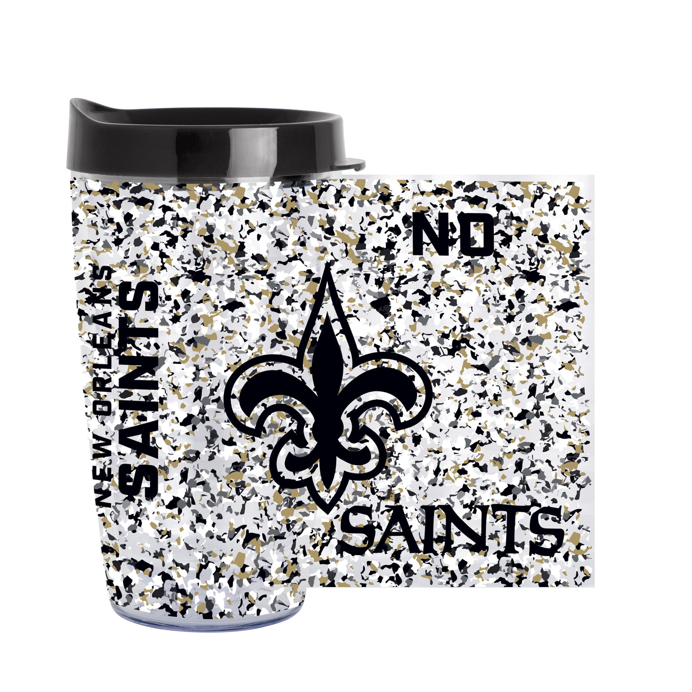 New Orleans Saints 16oz Terrazzo Dbl Wall Clear Tumbler