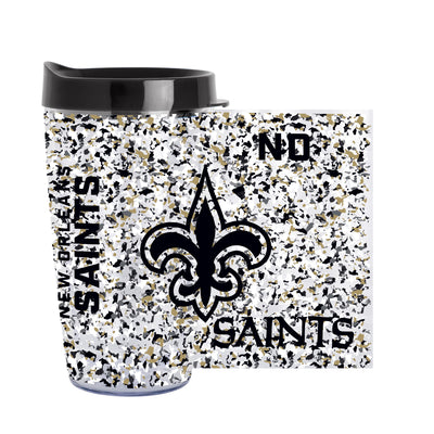 New Orleans Saints 16oz Terrazzo Dbl Wall Clear Tumbler