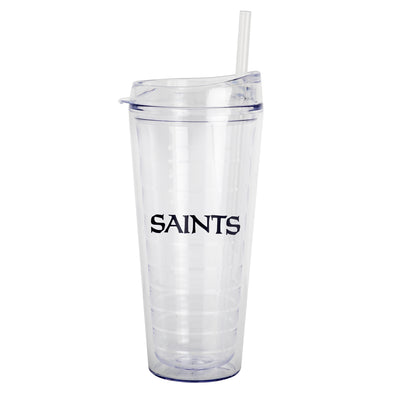 New Orleans Saints 22oz Flipside Dbl Wall Clear Tumbler