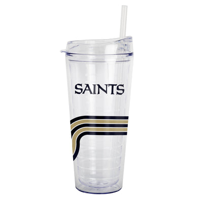 New Orleans Saints 22oz Waves Dbl Wall Clear Tumbler