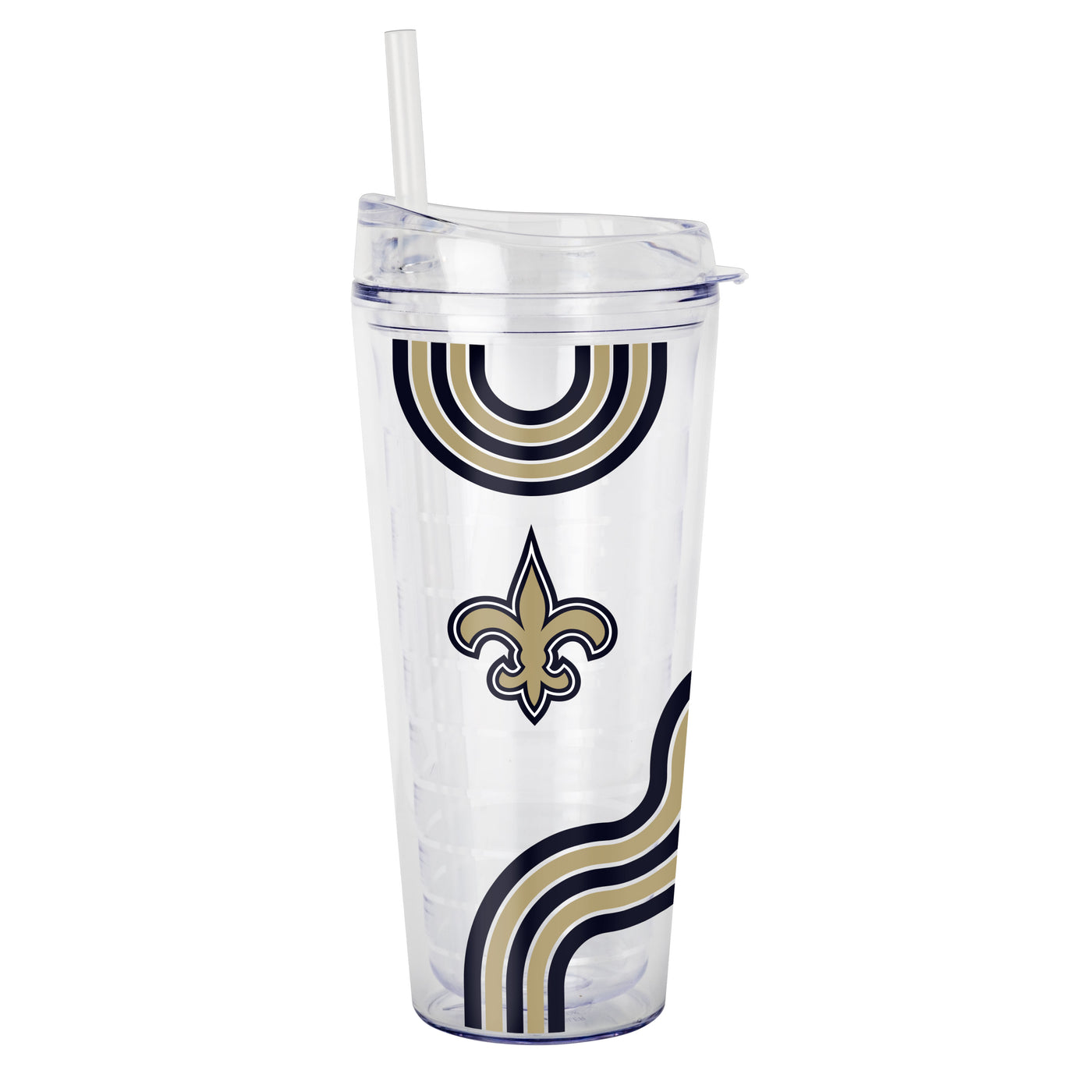 New Orleans Saints 22oz Waves Dbl Wall Clear Tumbler