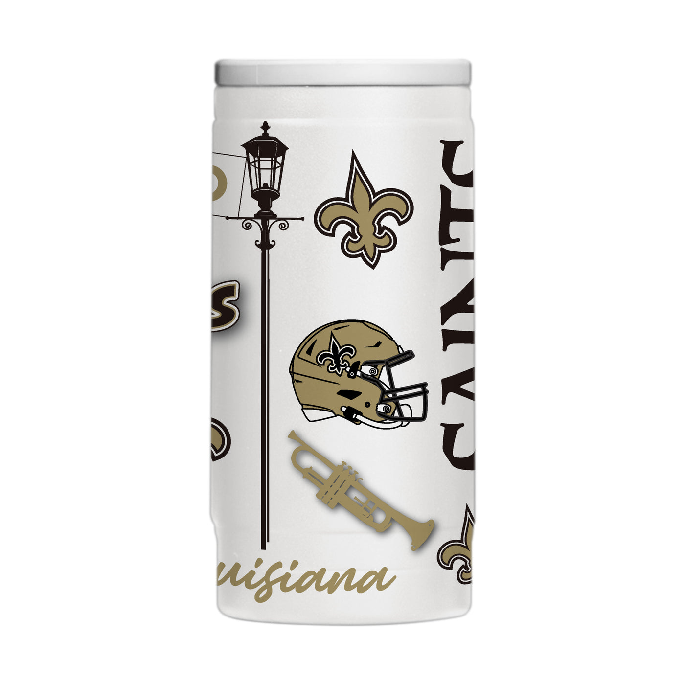 New Orleans Saints 12oz Native Powdercoat SlimCan Coolie