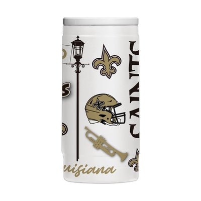 New Orleans Saints 12oz Native Powdercoat SlimCan Coolie