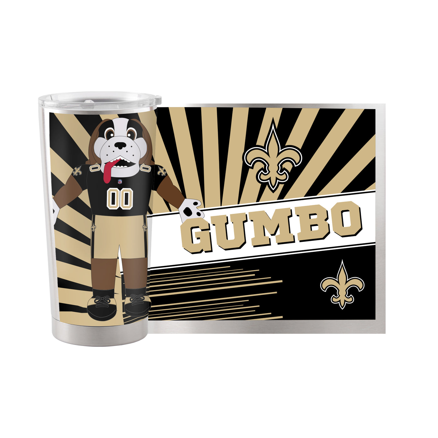 New Orleans Saints 20oz Mascot Stainless Steel Tumbler - Logo Brands