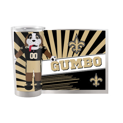 New Orleans Saints 20oz Mascot Stainless Steel Tumbler - Logo Brands