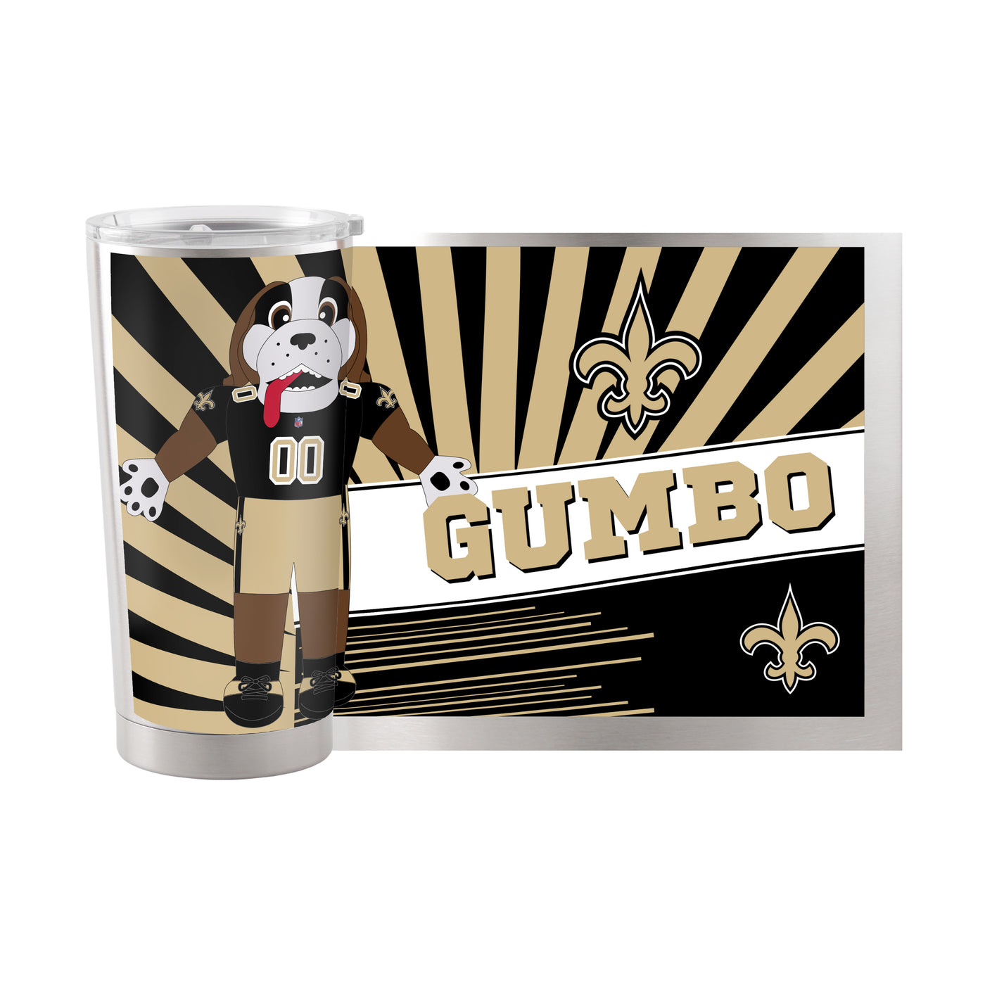 New Orleans Saints 20oz Mascot Stainless Steel Tumbler - Logo Brands