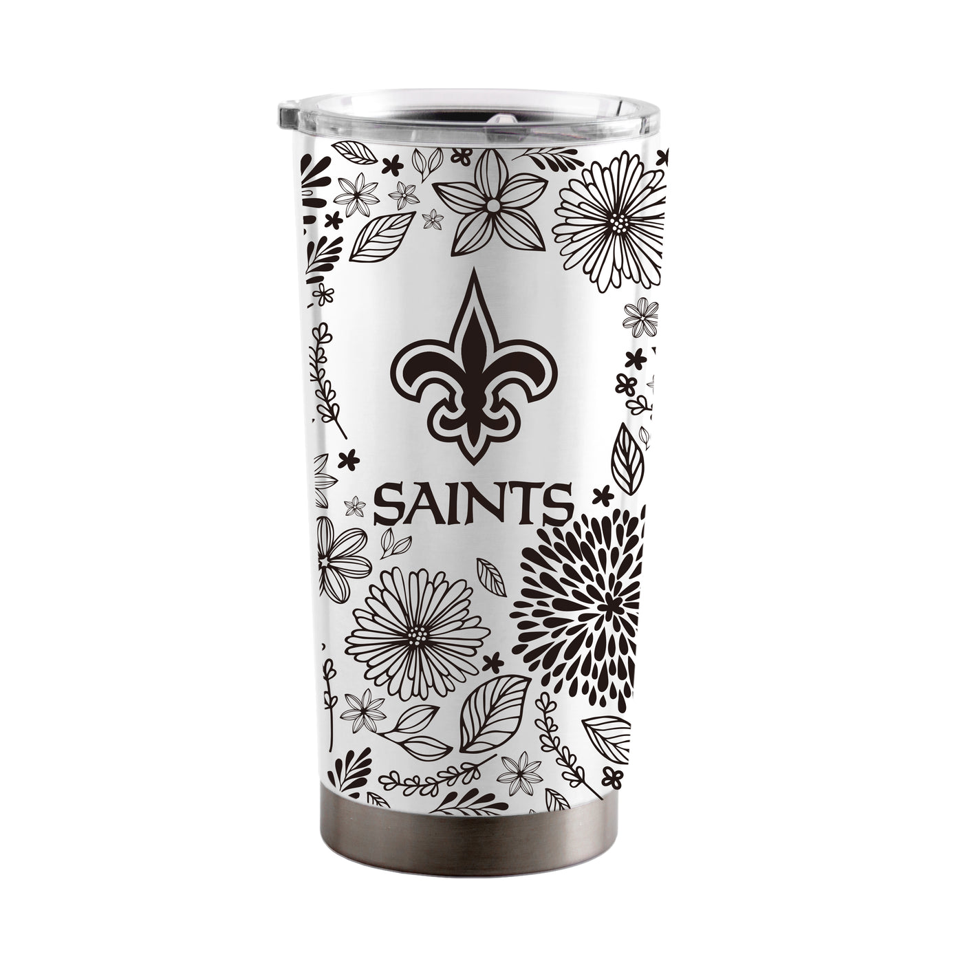 New Orleans Saints 20oz Botanical Stainless Steel Tumbler
