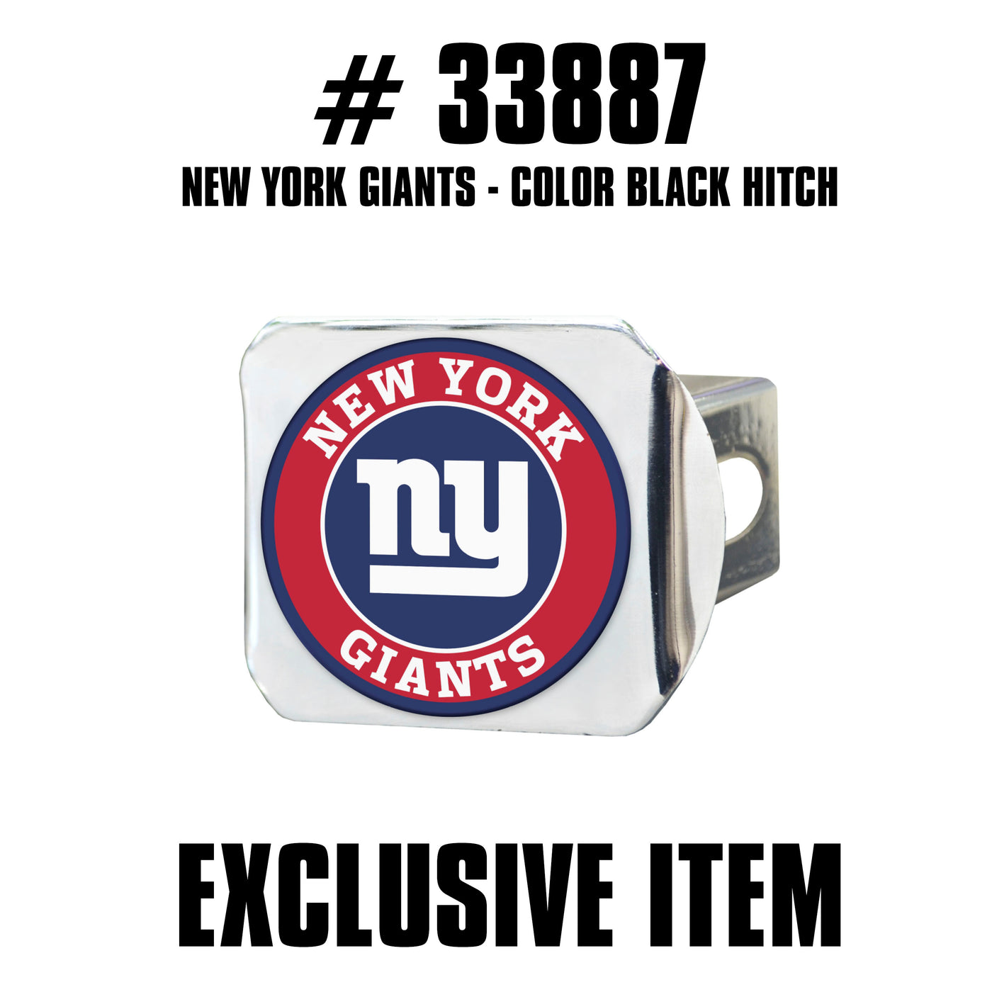 TRINITY NFL - New York Giants Color on Chrome Hitch Cover