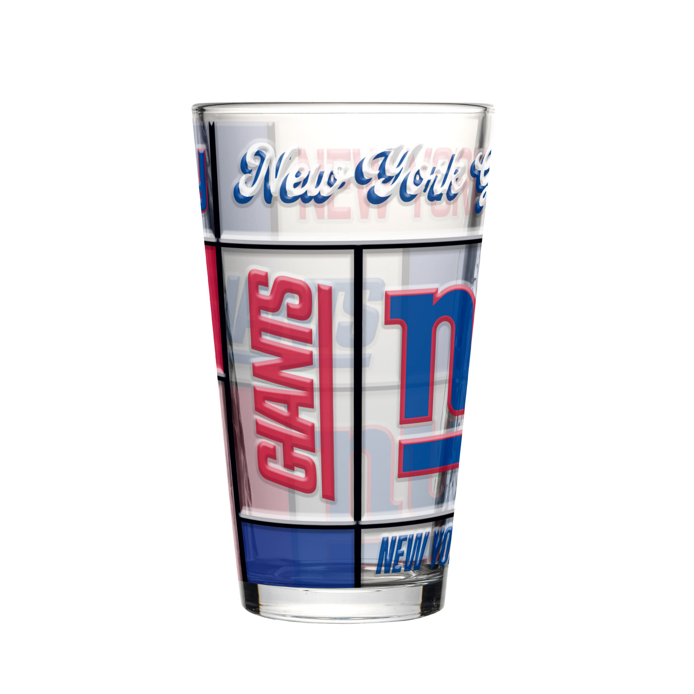 New York Giants 16oz Quilted Stained Pint Glass