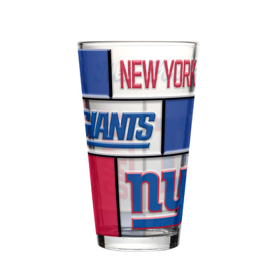 New York Giants 16oz Quilted Stained Pint Glass