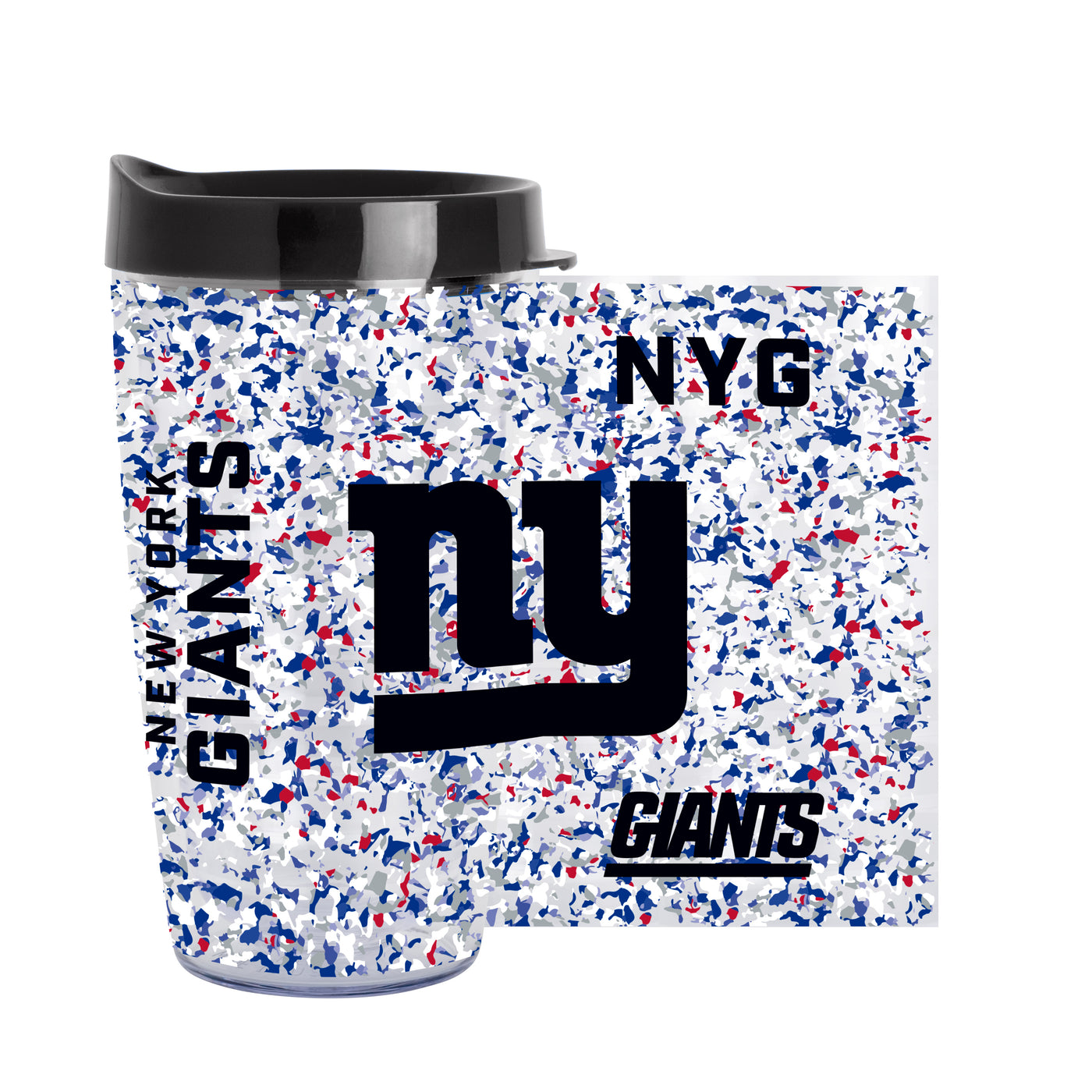 New York Giants 16oz Terrazzo Dbl Wall Clear Tumbler