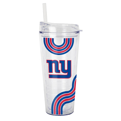 New York Giants 22oz Waves Dbl Wall Clear Tumbler