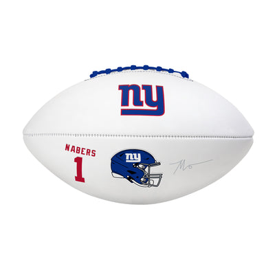 New York Giants Malik Nabers Players Full Size Autograph Football