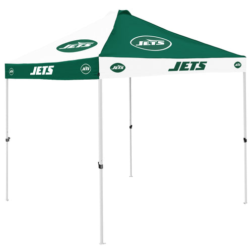 New York Jets checkerboard canopy shelter by Logo Brands, featuring team colors and logo design for outdoor events.