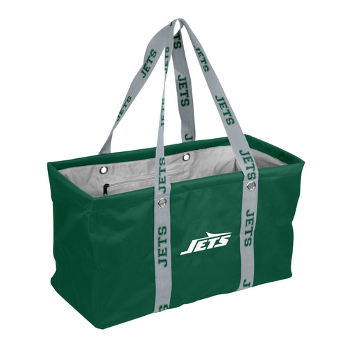 New York Jets picnic caddy bag with dig strap, Logo Brands, featuring team logo and multiple compartments for outdoor use
