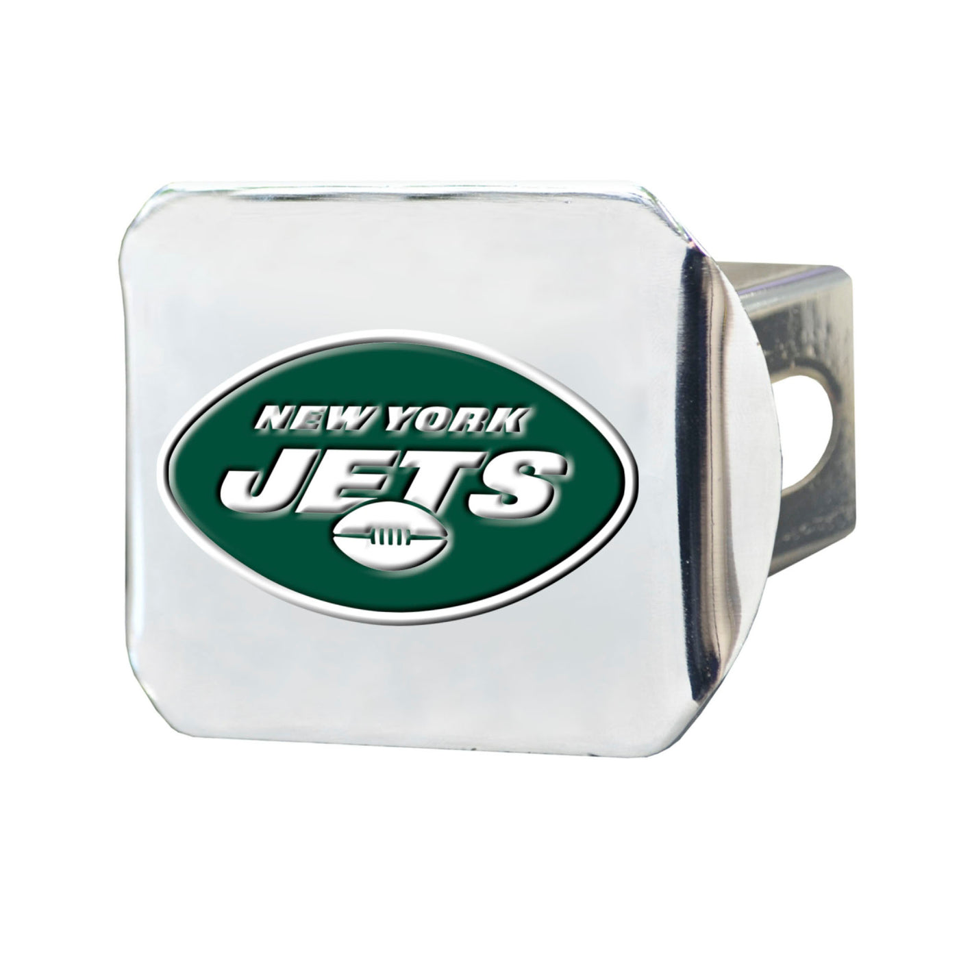 NFL - New York Jets Color on Chrome Hitch Cover