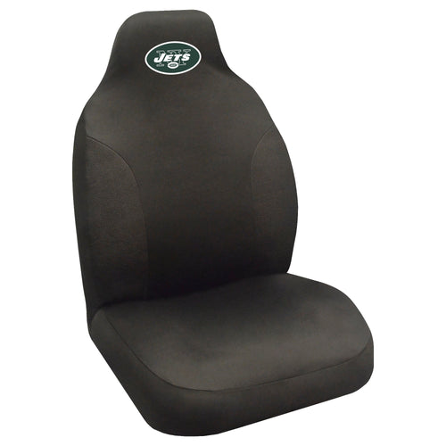 NFL New York Jets auto seat cover by Logo Brands, featuring team logo and vibrant team colors for car interior decoration.