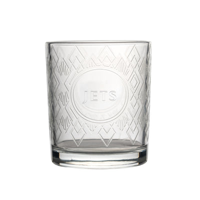 New York Jets 12oz Diamond Stained Rocks Glass