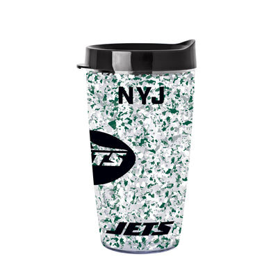 New York Jets 16oz Terrazzo Dbl Wall Clear Tumbler