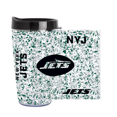 New York Jets 16oz Terrazzo Dbl Wall Clear Tumbler