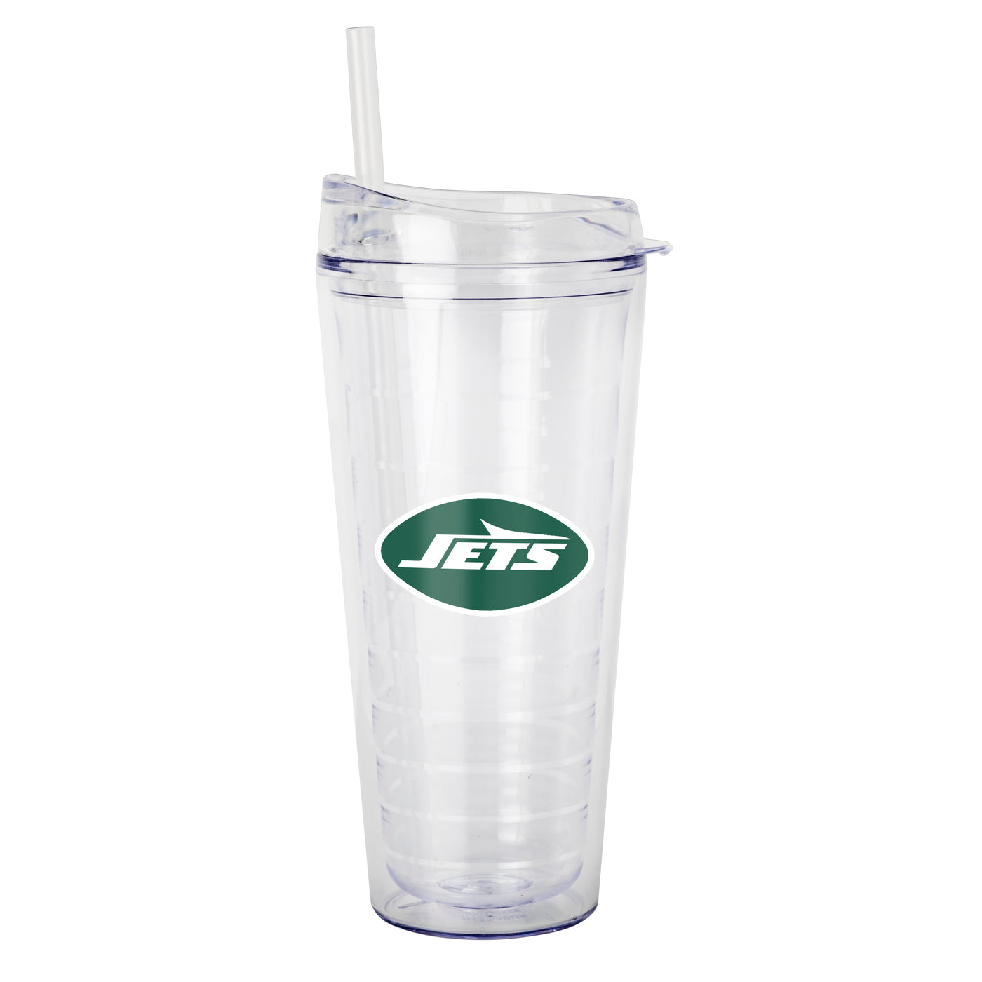 New York Jets 22oz Flipside Dbl Wall Clear Tumbler