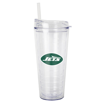 New York Jets 22oz Flipside Dbl Wall Clear Tumbler