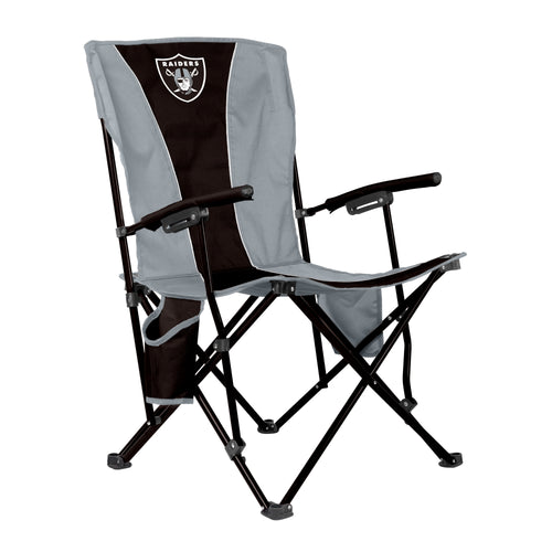 Las Vegas Raiders Big Boy Hard Arm Chair by Logo Brands, sturdy sports-themed furniture with team logo and comfortable design.