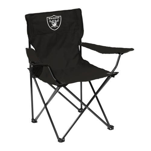 Las Vegas Raiders logo quad chair for outdoor seating, featuring team branding and comfortable fabric seat.