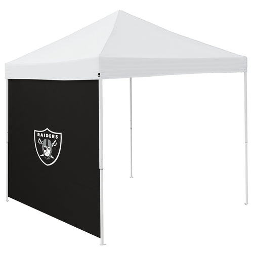 Las Vegas Raiders 9x9 side panel shelter by Logo Brands, featuring team logo and durable fabric for outdoor use.