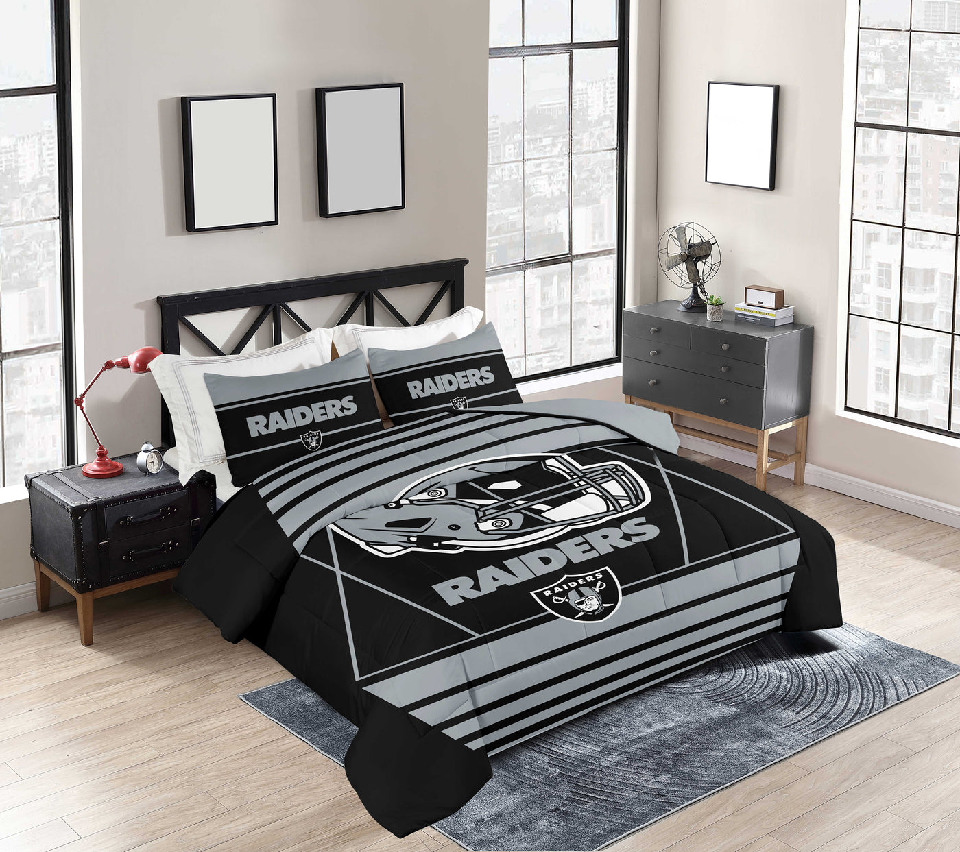 Las Vegas Raiders Comforter Set Full/Queen