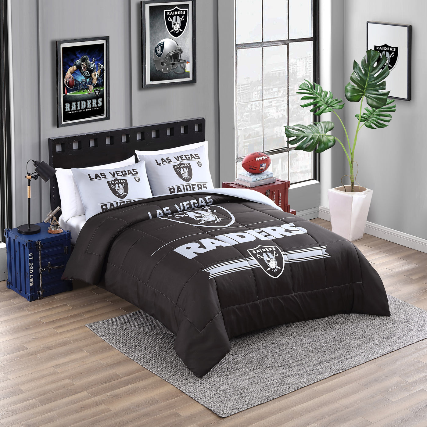 Las Vegas Raiders Command Comforter Set Full/Queen - Logo Brands