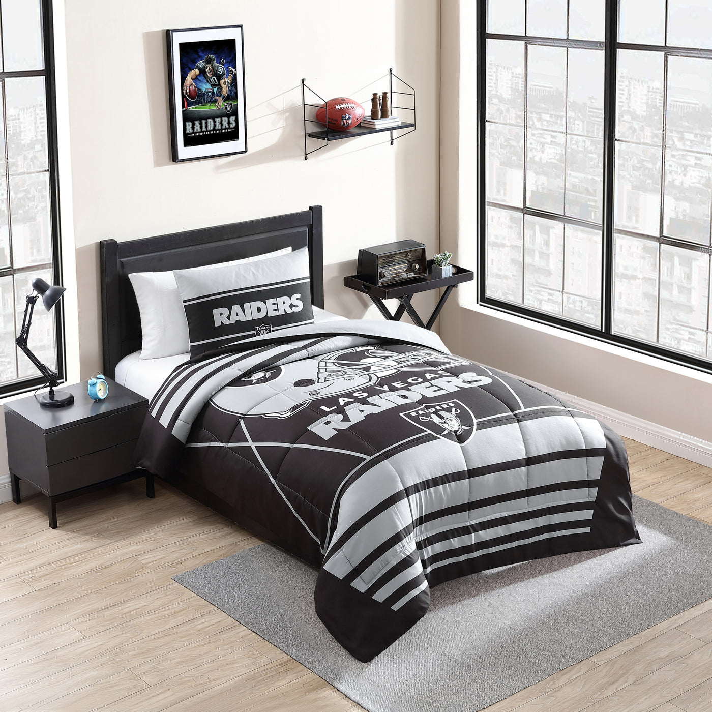 Las Vegas Raiders Crosser Comforter Set Twin
