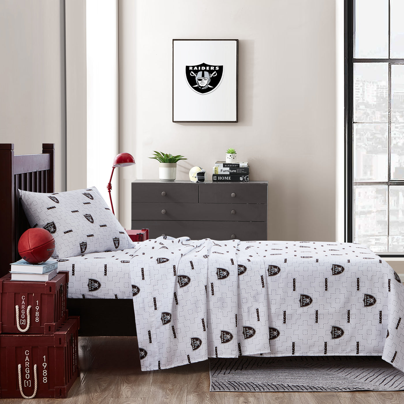 Las Vegas Raiders Scatter Sheet Set Twin