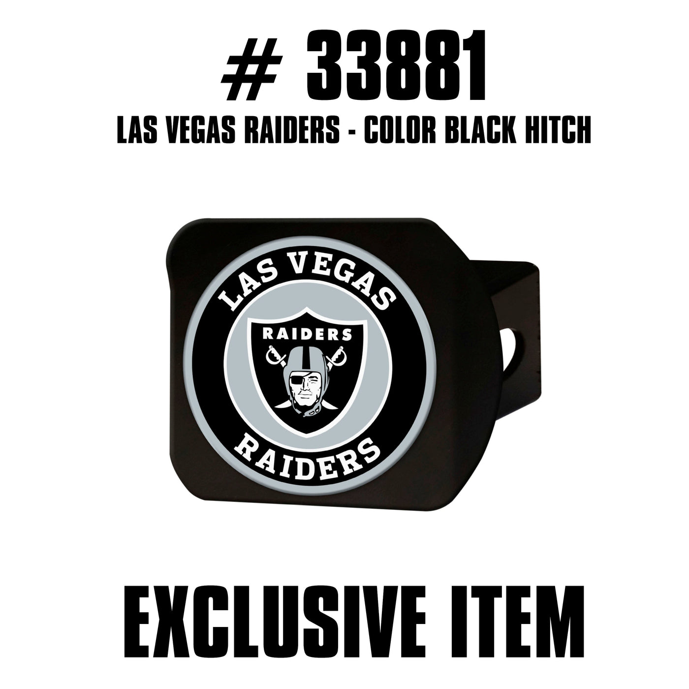 TRINITY NFL - Las Vegas Raiders Color on Black Hitch Cover