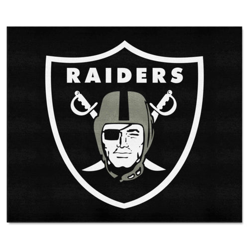 NFL Las Vegas Raiders tailgater mat by Logo Brands, featuring team logo and durable outdoor design for tailgate parties.