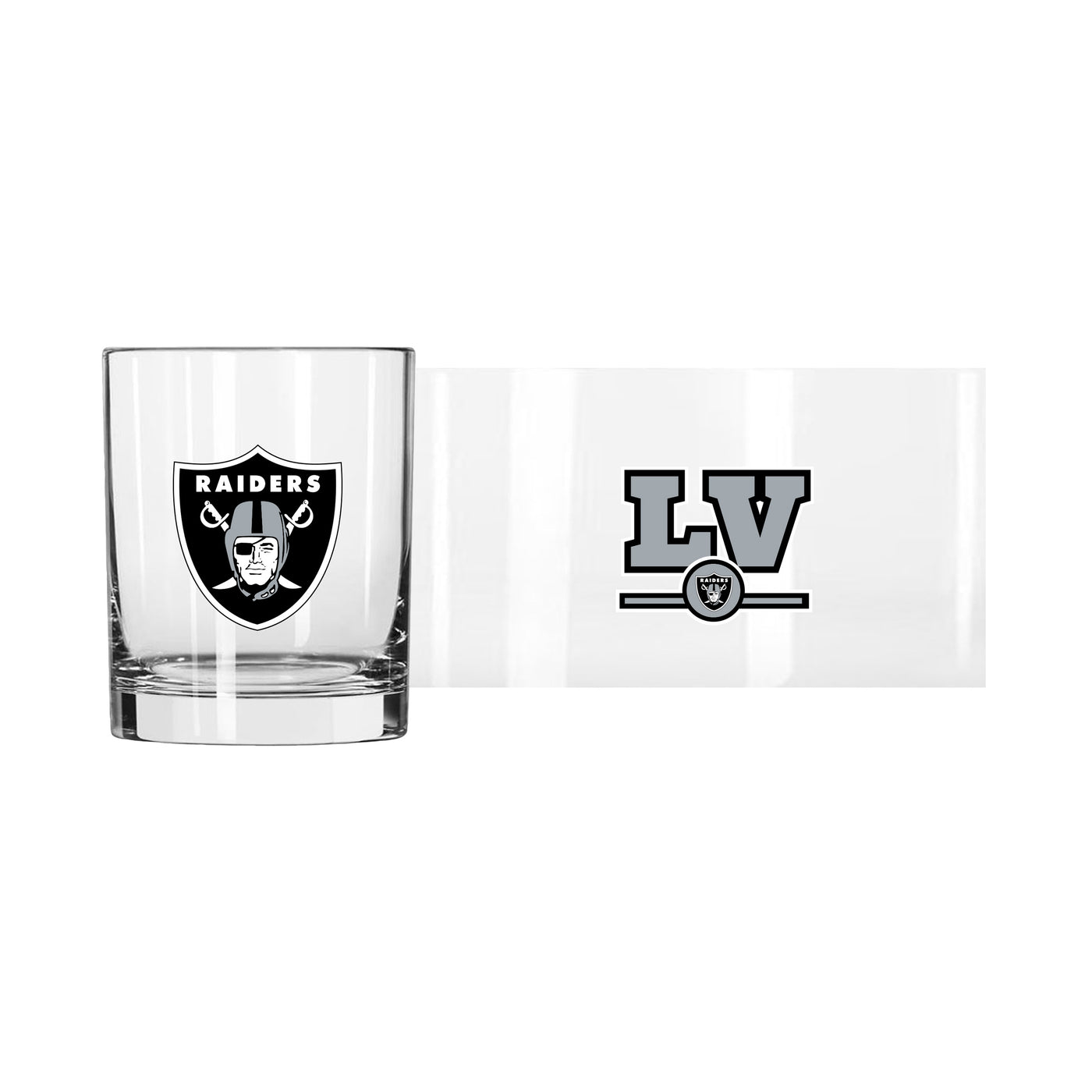 Las Vegas Raiders 14oz Letterman Rocks Glass