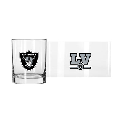Las Vegas Raiders 14oz Letterman Rocks Glass