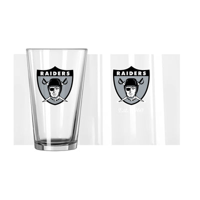Las Vegas Raiders 16oz Retro Pint Glass - Logo Brands