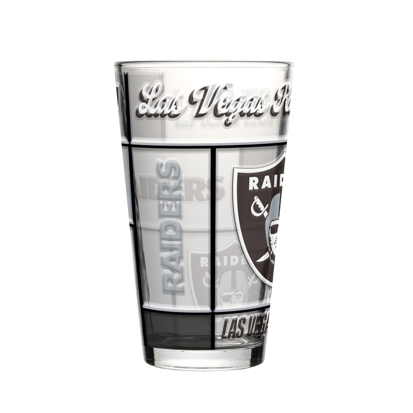 Las Vegas Raiders 16oz Quilted Stained Pint Glass