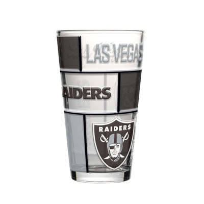 Las Vegas Raiders 16oz Quilted Stained Pint Glass