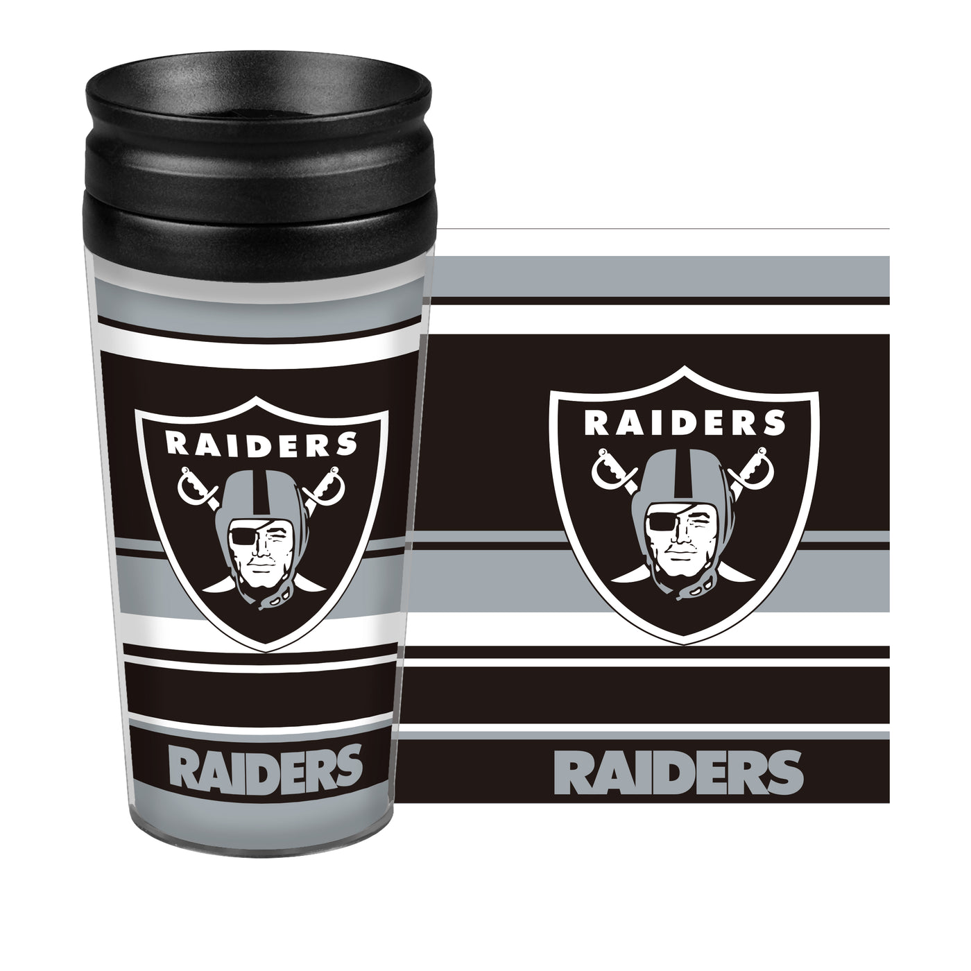 Las Vegas Raiders 14oz Horizontal Plastic Travel Tumbler