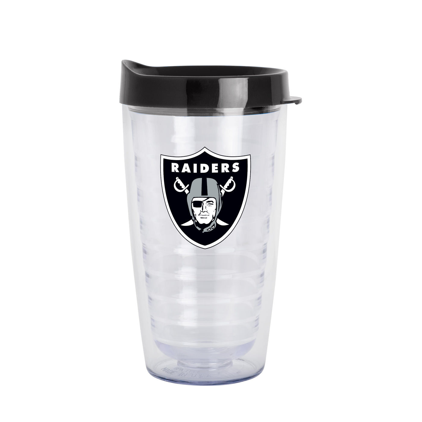 Las Vegas Raiders 16oz Flipside Dbl Wall Clear Tumbler