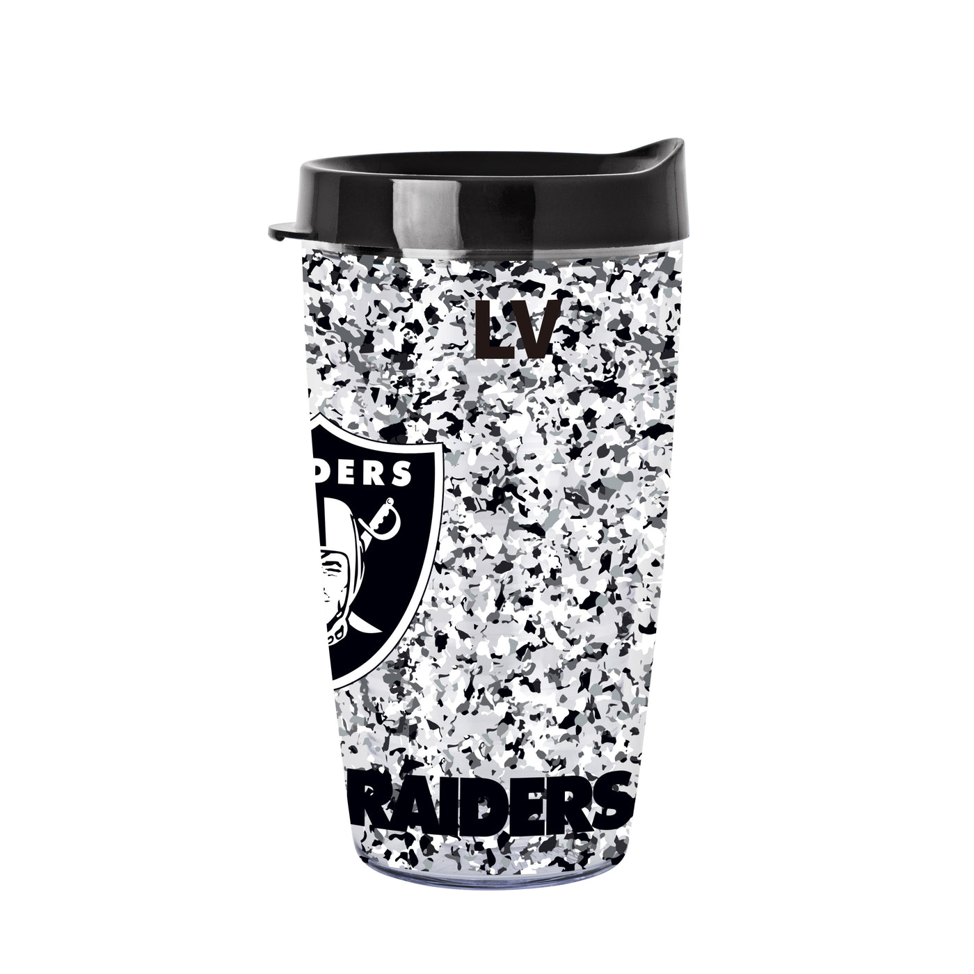Las Vegas Raiders 16oz Terrazzo Dbl Wall Clear Tumbler