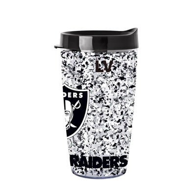 Las Vegas Raiders 16oz Terrazzo Dbl Wall Clear Tumbler