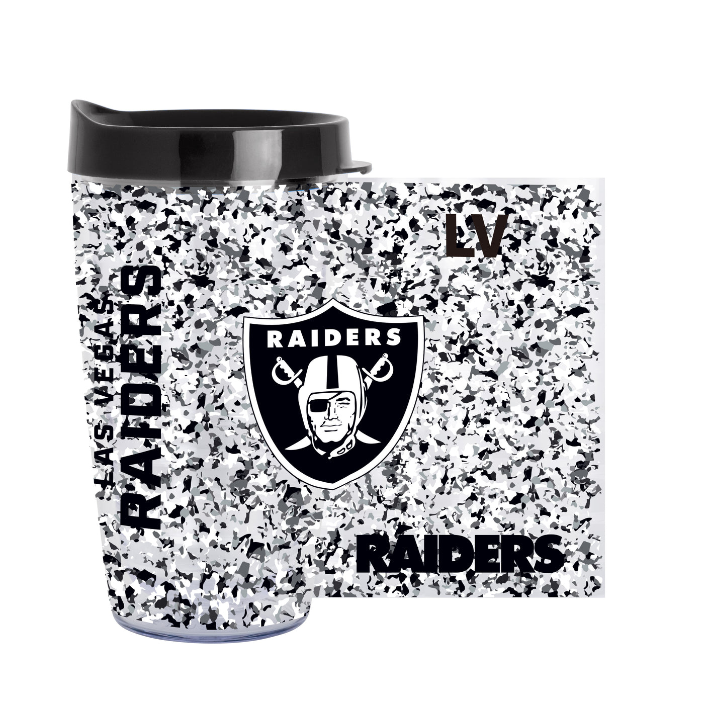 Las Vegas Raiders 16oz Terrazzo Dbl Wall Clear Tumbler