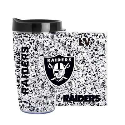 Las Vegas Raiders 16oz Terrazzo Dbl Wall Clear Tumbler
