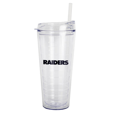 Las Vegas Raiders 22oz Flipside Dbl Wall Clear Tumbler