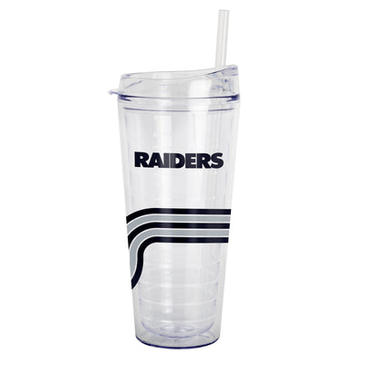 Las Vegas Raiders 22oz Waves Dbl Wall Clear Tumbler