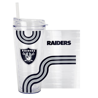 Las Vegas Raiders 22oz Waves Dbl Wall Clear Tumbler